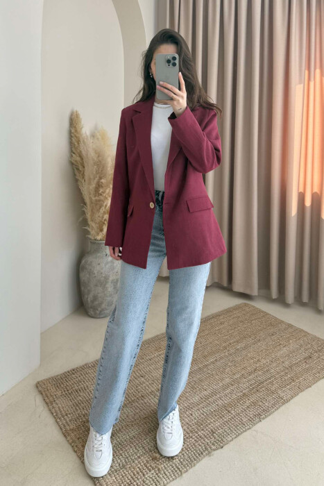 ONE COLOR CLASSIC WOMEN JACKET BURGUNDY/VISHNJE 
