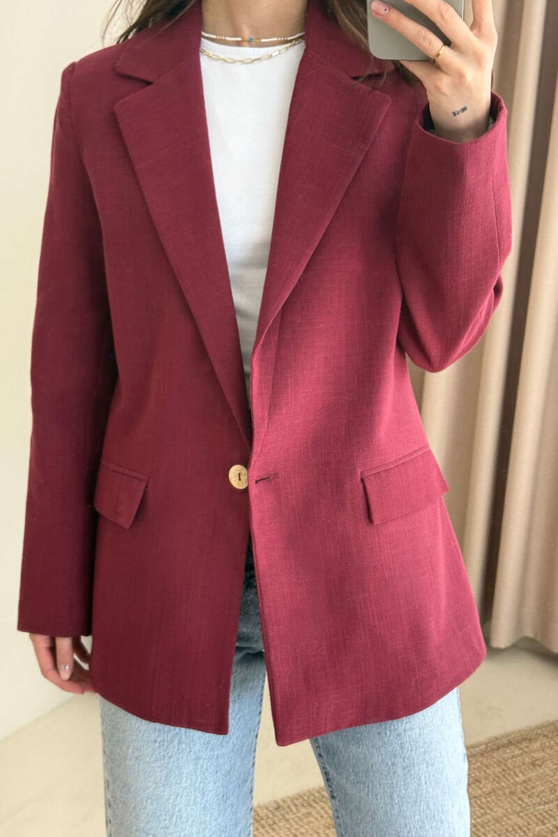 ONE COLOR CLASSIC WOMEN JACKET BURGUNDY/VISHNJE - 3