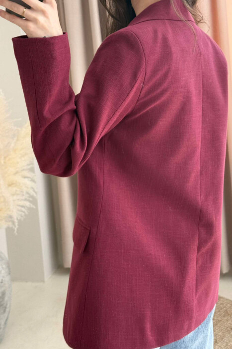 ONE COLOR CLASSIC WOMEN JACKET BURGUNDY/VISHNJE - 4