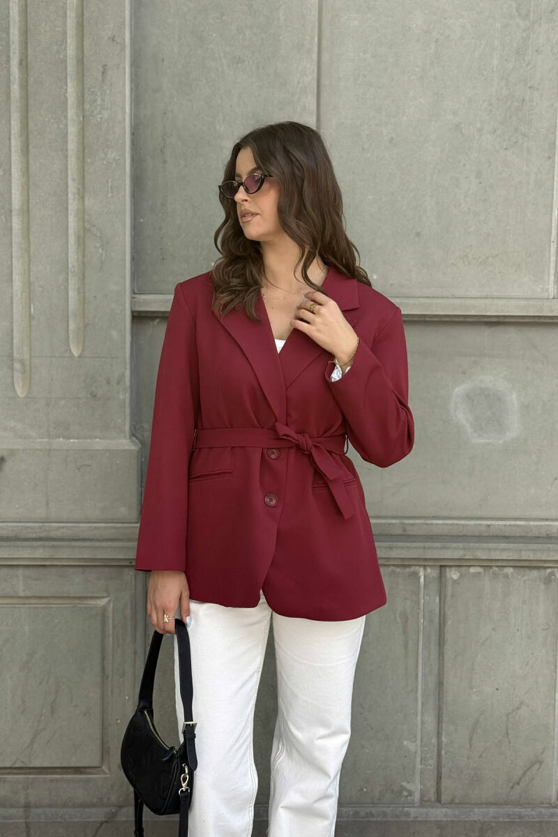 ONE COLOR CLASSIC WOMEN JACKET BURGUNDY/VISHNJE - 3