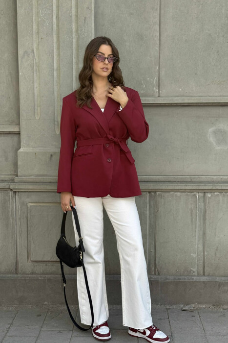 ONE COLOR CLASSIC WOMEN JACKET BURGUNDY/VISHNJE - 1