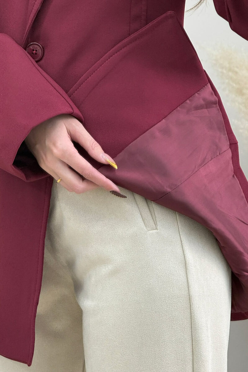 ONE COLOR CLASSIC WOMEN JACKET BURGUNDY/VISHNJE - 6