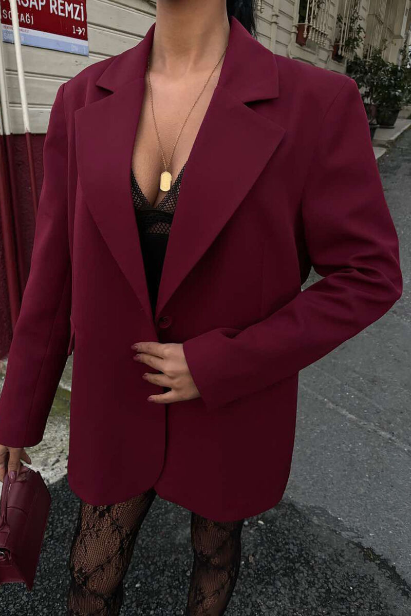 ONE COLOR CLASSIC WOMEN JACKET BURGUNDY/VISHNJE - 4