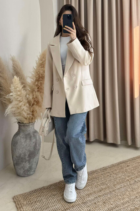 ONE COLOR CLASSIC WOMEN JACKET CREAM/KREM 