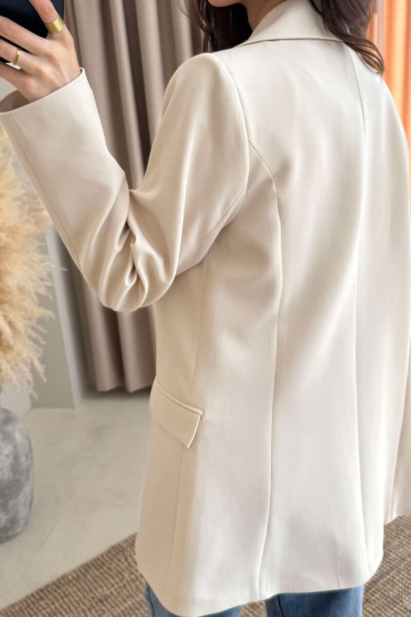 ONE COLOR CLASSIC WOMEN JACKET CREAM/KREM - 4