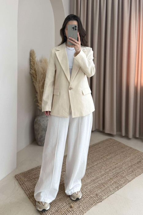 ONE COLOR CLASSIC WOMEN JACKET CREAM/KREM 