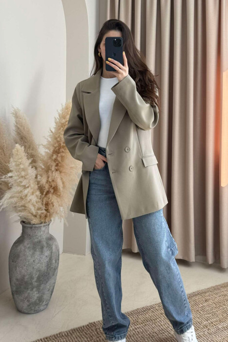 ONE COLOR CLASSIC WOMEN JACKET DARK BEIGE/BEZHE ERRET - 1