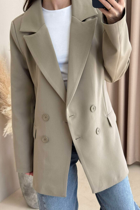 ONE COLOR CLASSIC WOMEN JACKET DARK BEIGE/BEZHE ERRET - 2