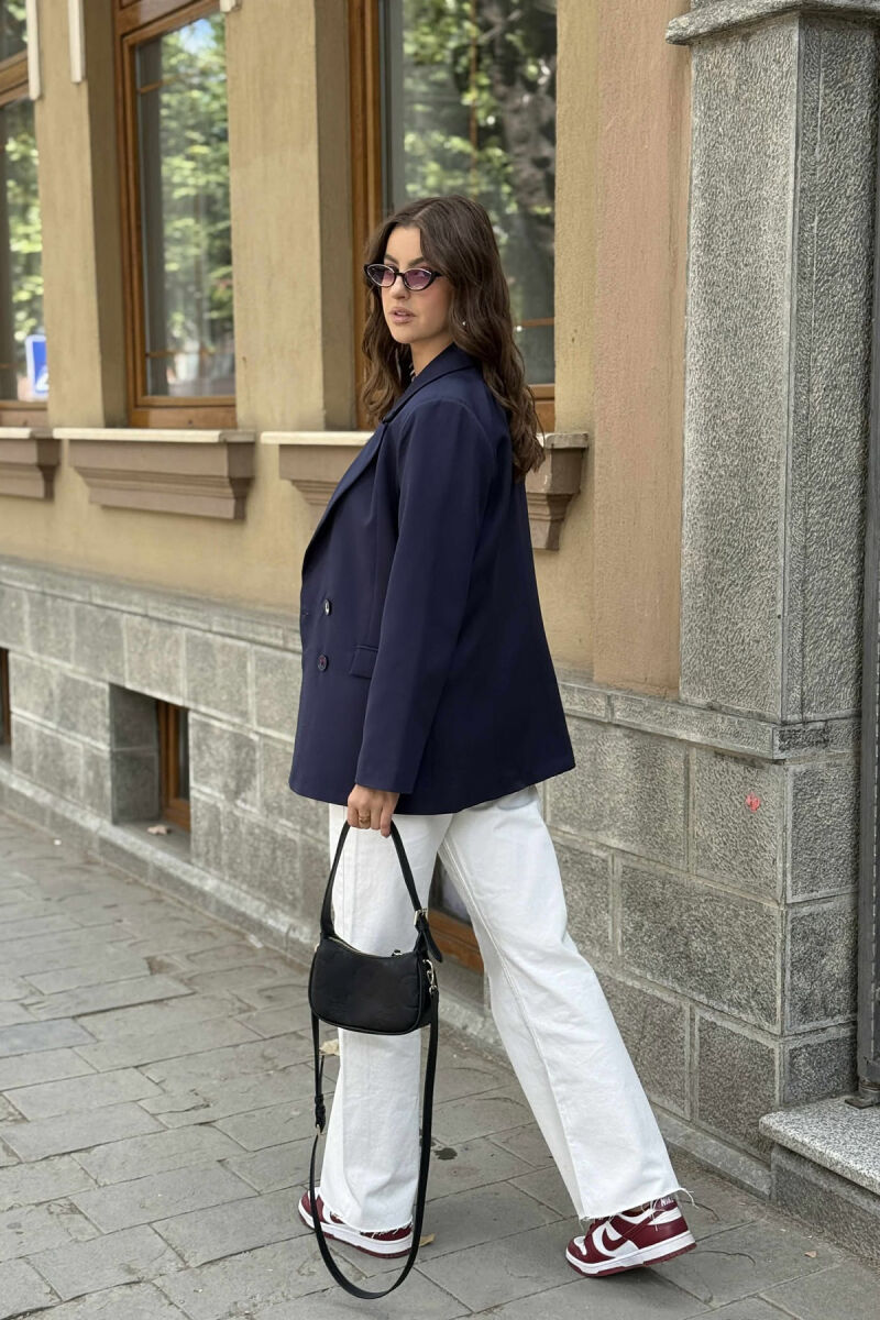 ONE COLOR CLASSIC WOMEN JACKET DARK BLUE/BEE - 2