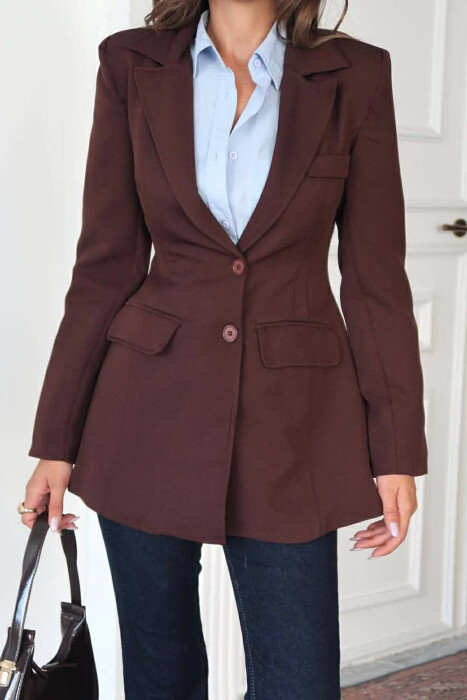 ONE COLOR CLASSIC WOMEN JACKET DARK BROWN/KAE 