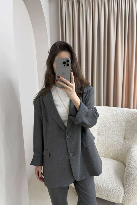 ONE COLOR CLASSIC WOMEN JACKET DARK GREY/GEE - 2