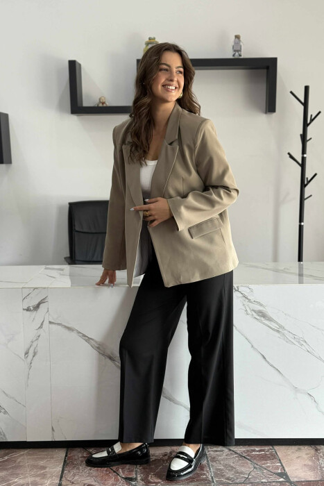 ONE COLOR CLASSIC WOMEN JACKET KHAKI / KAKI - 1