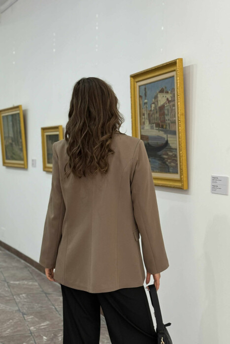 ONE COLOR CLASSIC WOMEN JACKET LIGHT BROWN/KAZB - 4