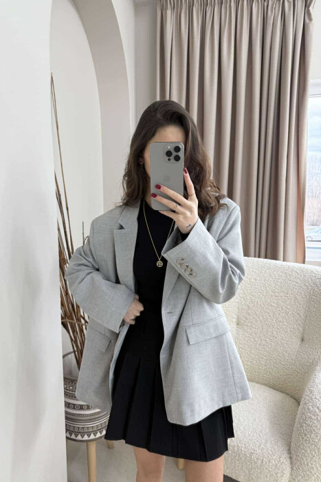 ONE COLOR CLASSIC WOMEN JACKET LIGHT GREY/GZ - 1