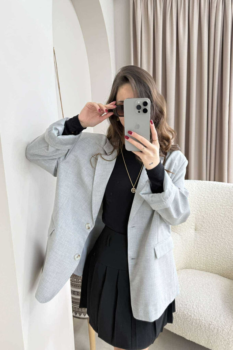 ONE COLOR CLASSIC WOMEN JACKET LIGHT GREY/GZ - 3