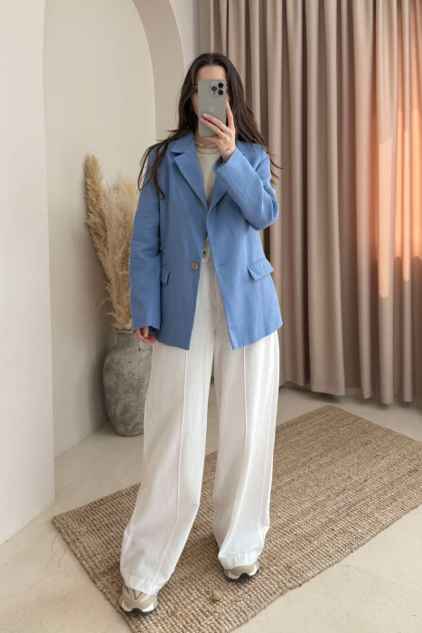 ONE COLOR CLASSIC WOMEN JACKET LIGHTBLUE/BZ - 1