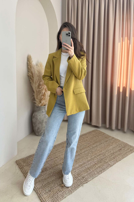 XHAKETË KLASIKE E THJESHTË PËR FEMRA NË NGJYRËN ULLI - KLAUDIO FASHION