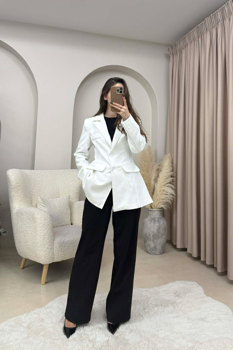ONE COLOR CLASSIC WOMEN JACKET WHITE-E BARDHE - 1