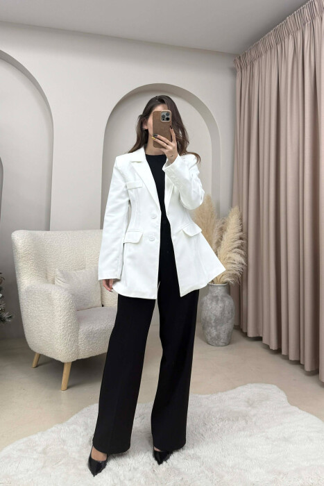 ONE COLOR CLASSIC WOMEN JACKET WHITE-E BARDHE - 2
