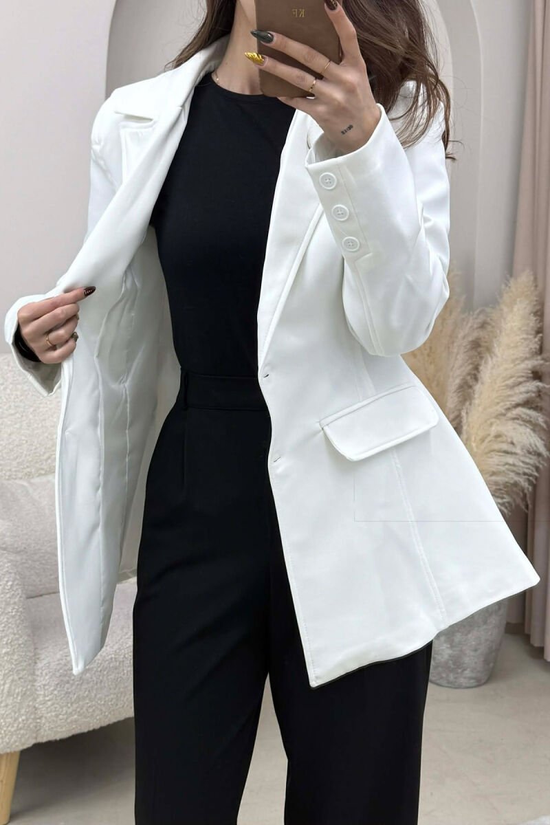 ONE COLOR CLASSIC WOMEN JACKET WHITE-E BARDHE - 4