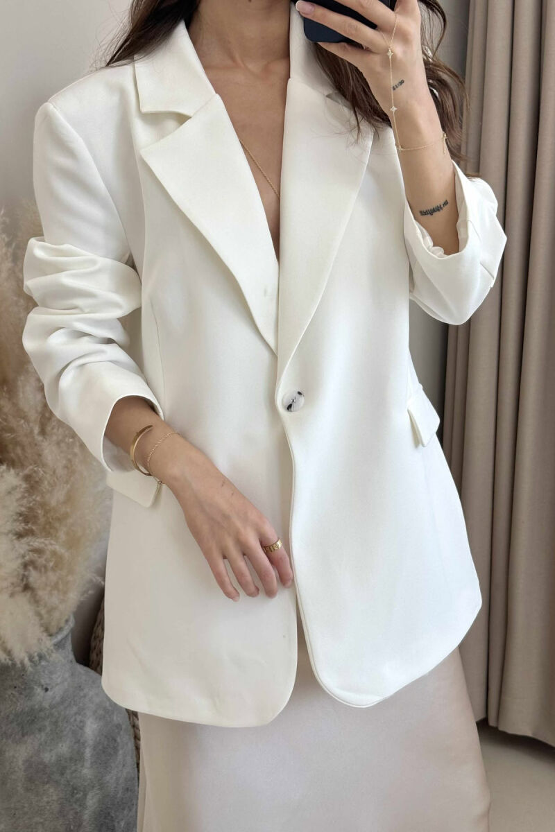ONE COLOR CLASSIC WOMEN JACKET WHITE-E BARDHE - 3