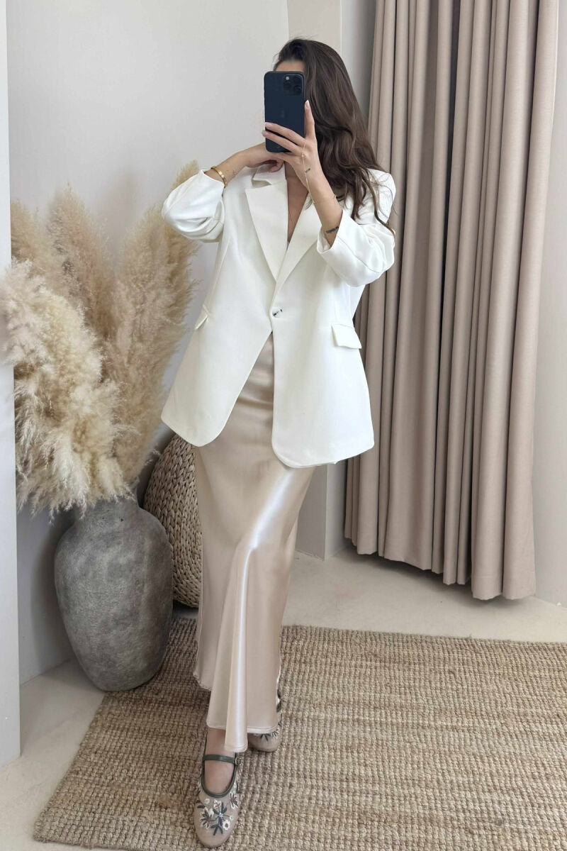 ONE COLOR CLASSIC WOMEN JACKET WHITE-E BARDHE - 4