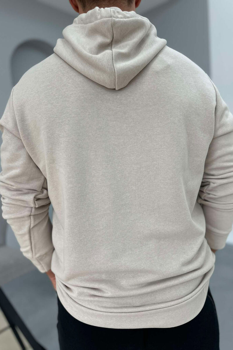 ONE COLOR COTTON HOOD MEN HOODIES CREAM/KREM - 2