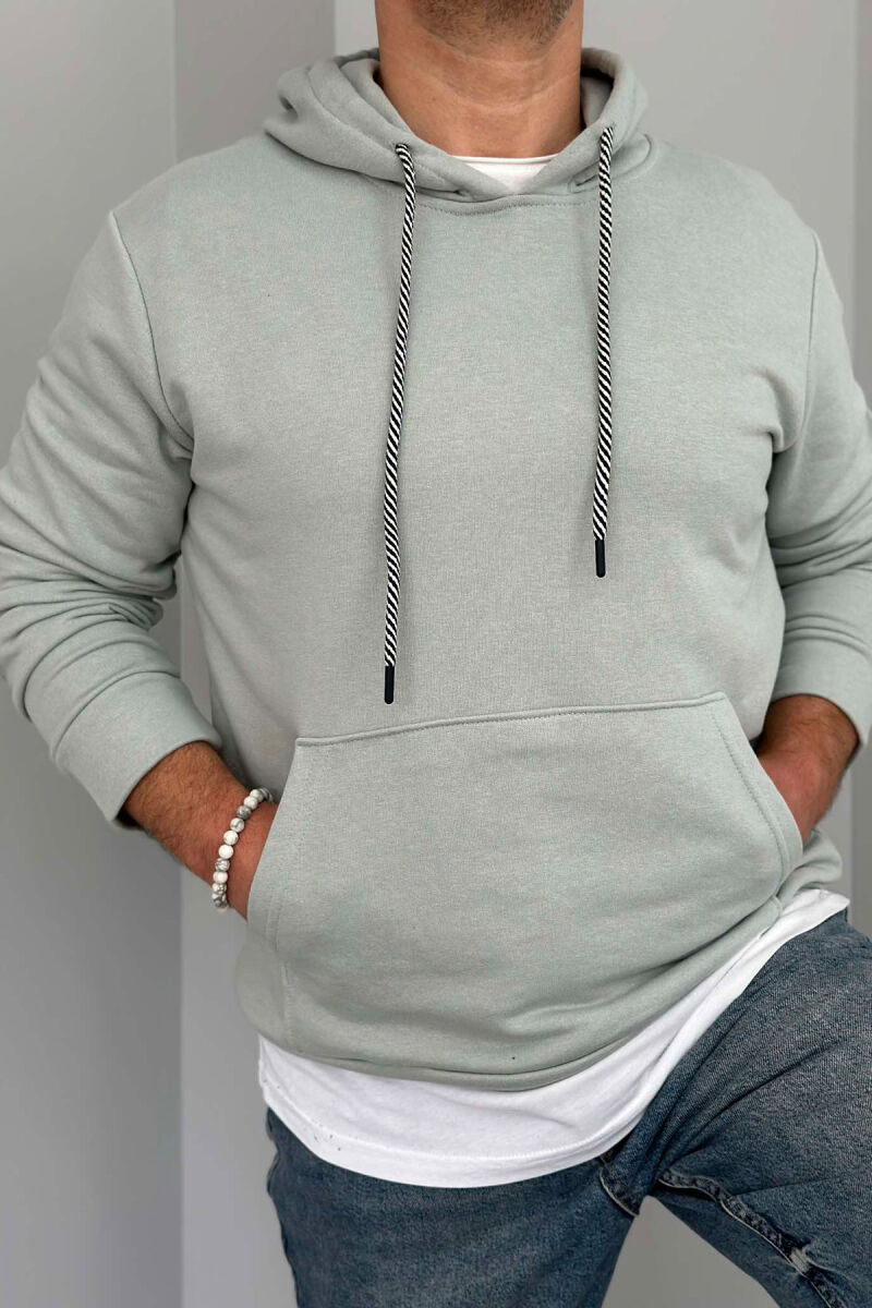 ONE COLOR COTTON HOOD MEN HOODIES MINT/MENTE - 5