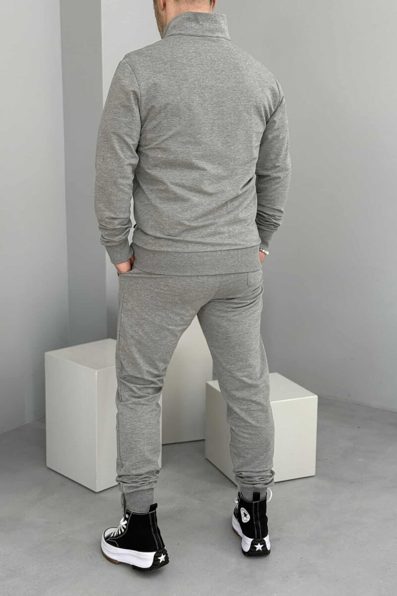 ONE COLOR COTTON JACKET+JOGGERS MEN SET LIGHT GREY/GZ - 3