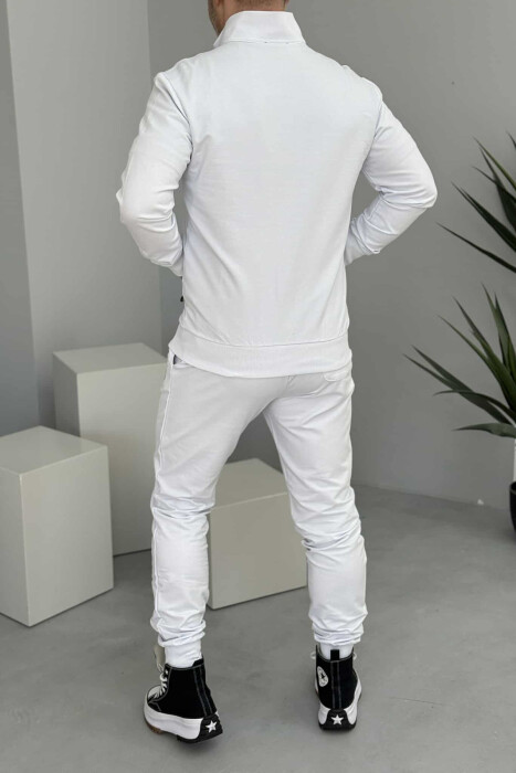 ONE COLOR COTTON JACKET+JOGGERS MEN SET WHITE-E BARDHE - 3