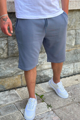 ONE COLOR COTTON MEN SHORT SWEATPANTS GREY/GRI 