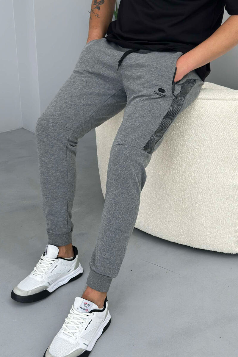 ONE COLOR COTTON MEN SWEATPANTS GREY/GRI - 1