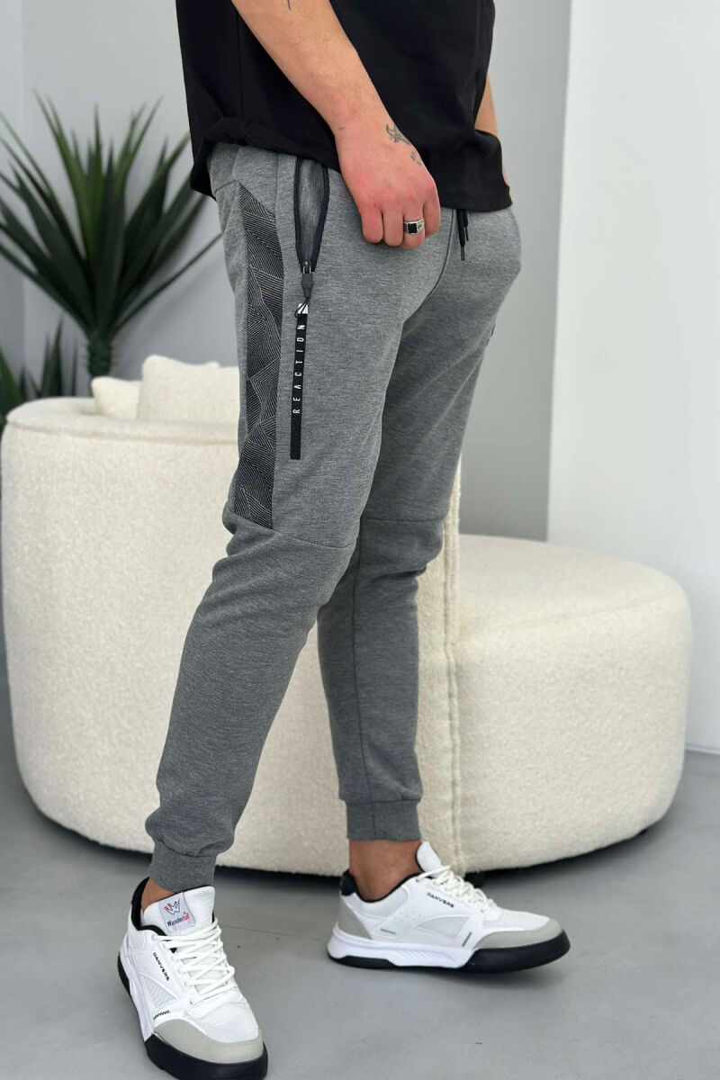 ONE COLOR COTTON MEN SWEATPANTS GREY/GRI - 2