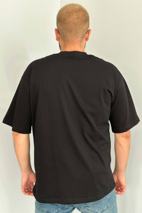 ONE COLOR COTTON MEN T-SHIRT BLACK/ E ZEZE - 2