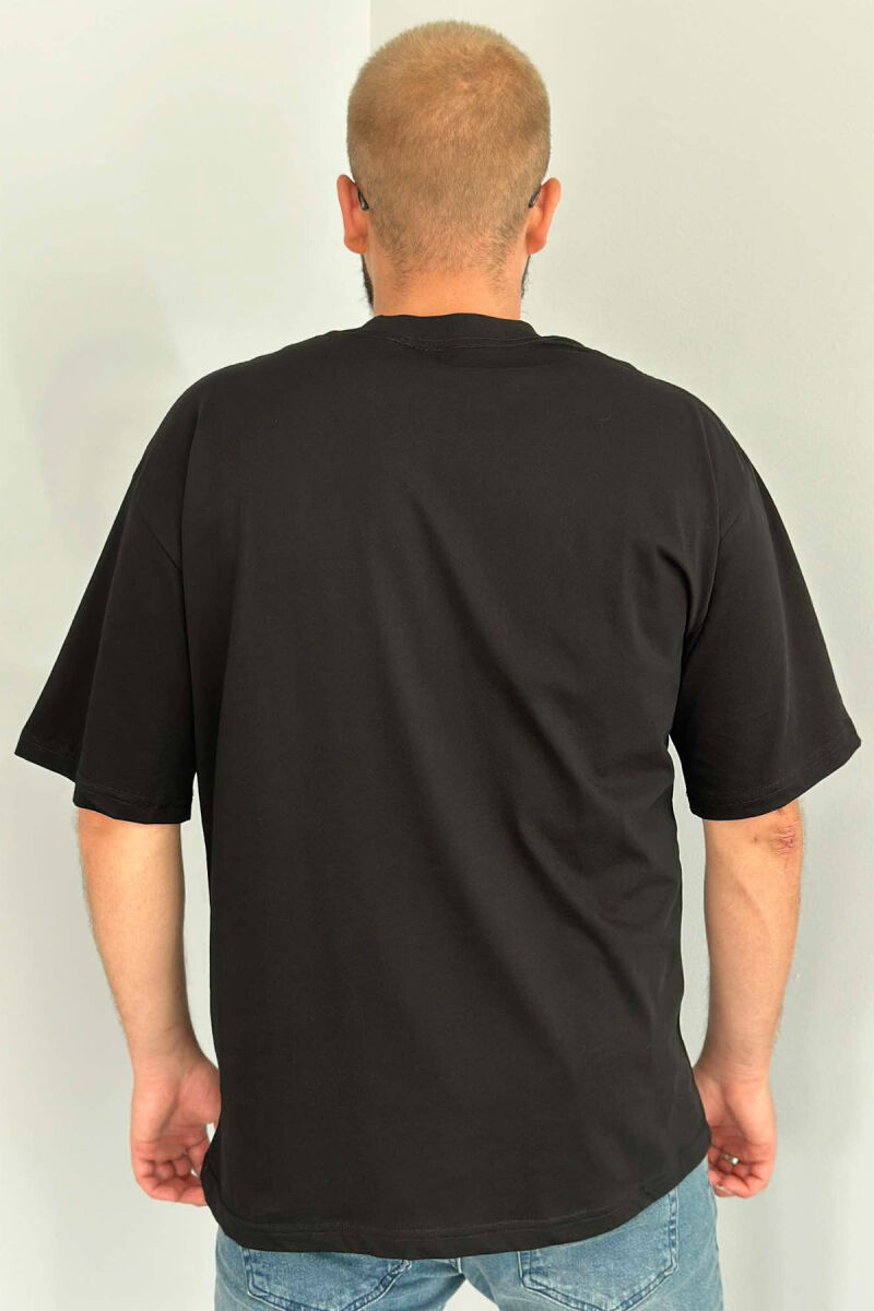 ONE COLOR COTTON MEN T-SHIRT BLACK/ E ZEZE - 2