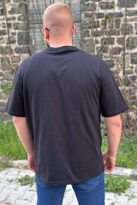 ONE COLOR COTTON MEN T-SHIRT BLACK/ E ZEZE - 2