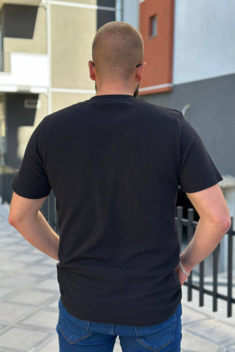 ONE COLOR COTTON MEN T-SHIRT BLACK/ E ZEZE - 2