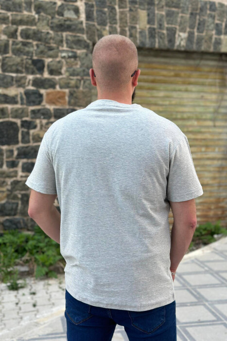 ONE COLOR COTTON MEN T-SHIRT GREY/GRI - 2