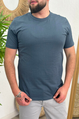 ONE COLOR COTTON MEN T-SHIRT LIGHTBLUE/BZ 