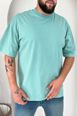 ONE COLOR COTTON MEN T-SHIRT MINT/MENTE 