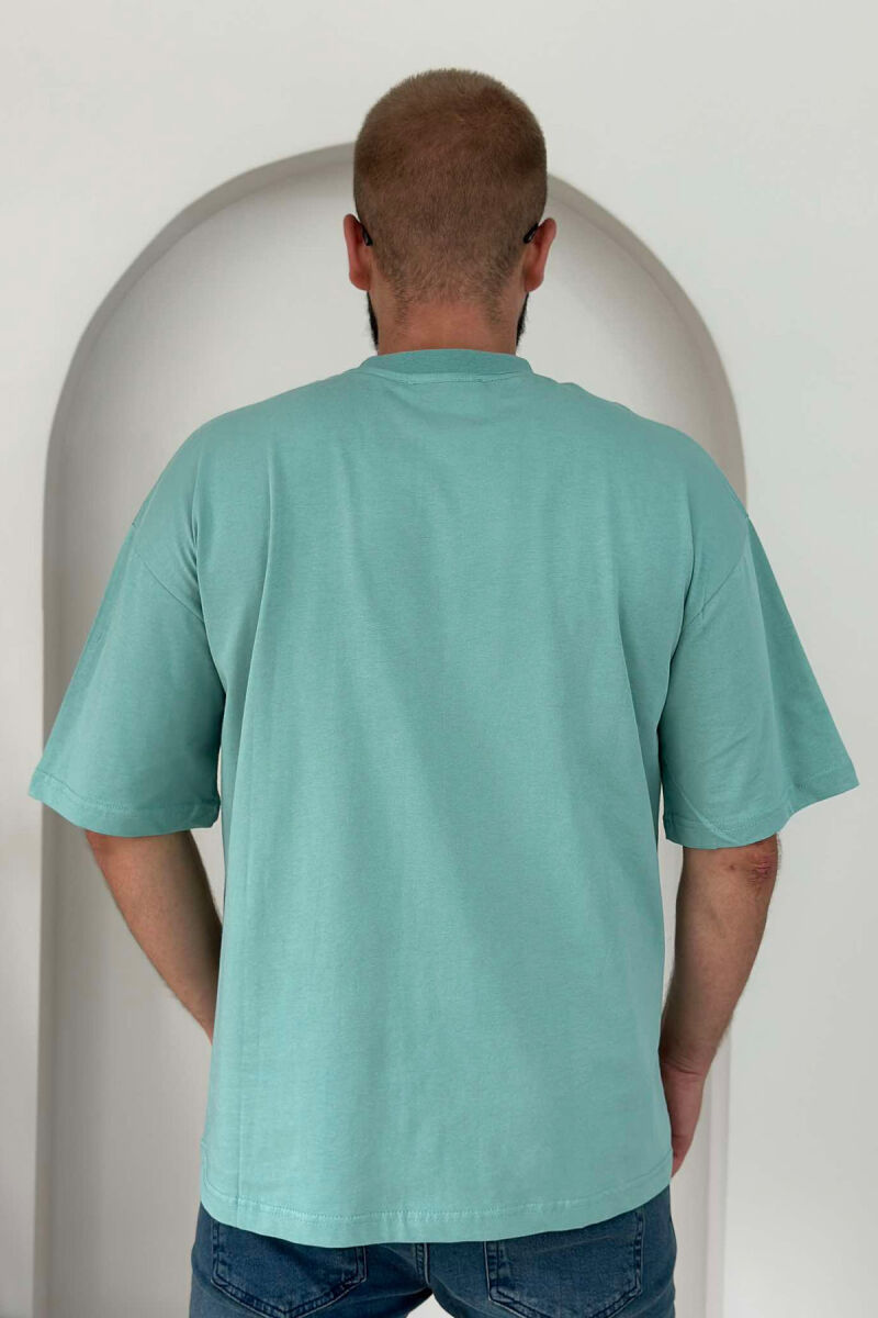 ONE COLOR COTTON MEN T-SHIRT MINT/MENTE - 2