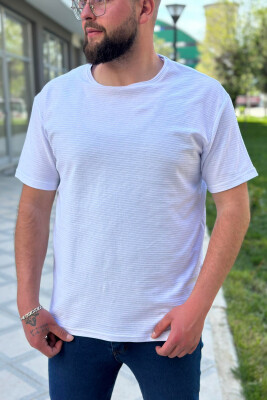 ONE COLOR COTTON MEN T-SHIRT WHITE-E BARDHE 