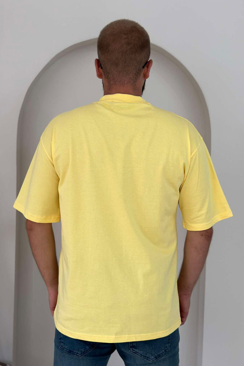 ONE COLOR COTTON MEN T-SHIRT YELLOW/E VERDHE - 2