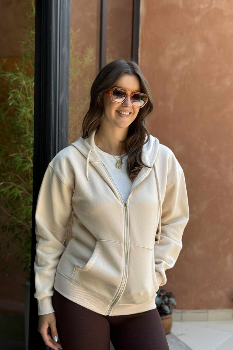 ONE COLOR COTTON WOMEN JACKET BEIGE/BEZHE - 2