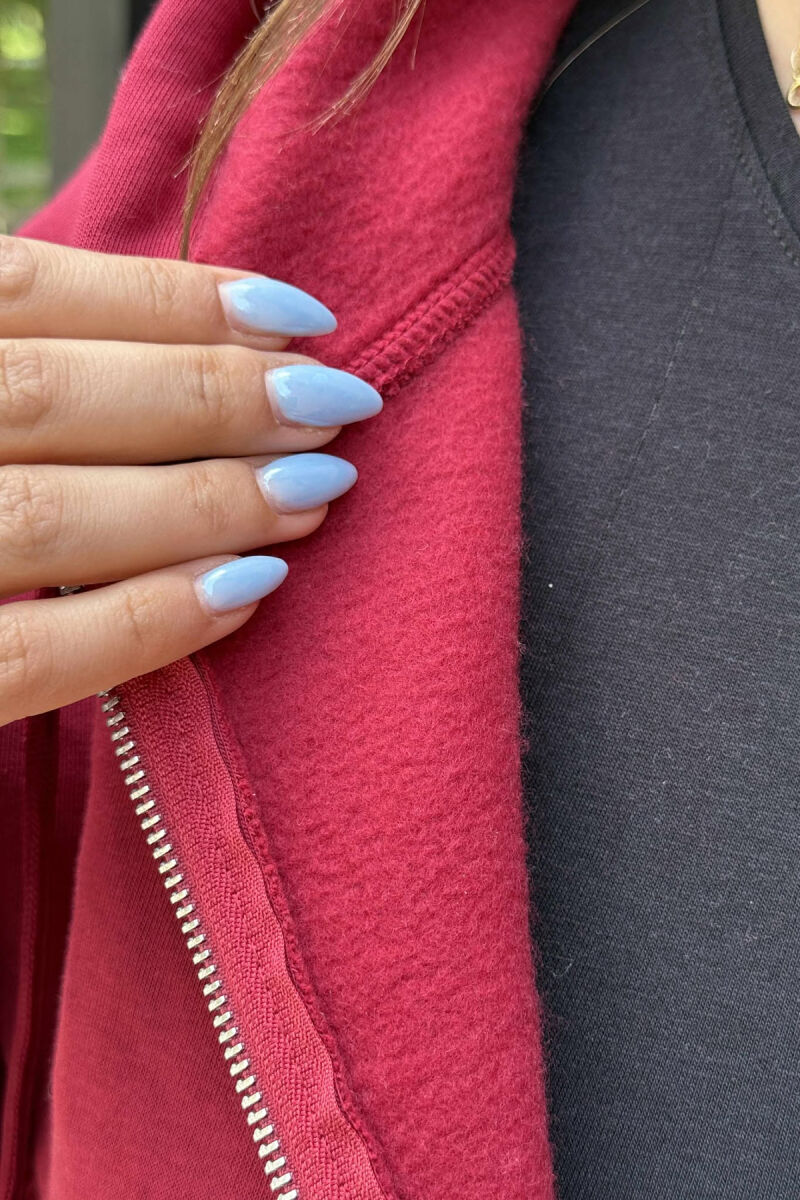 ONE COLOR COTTON WOMEN JACKET BURGUNDY/VISHNJE - 4