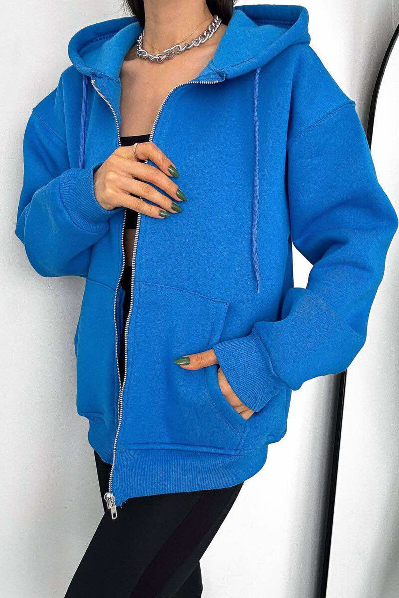 ONE COLOR COTTON WOMEN JACKET LIGHTBLUE/BZ - 2