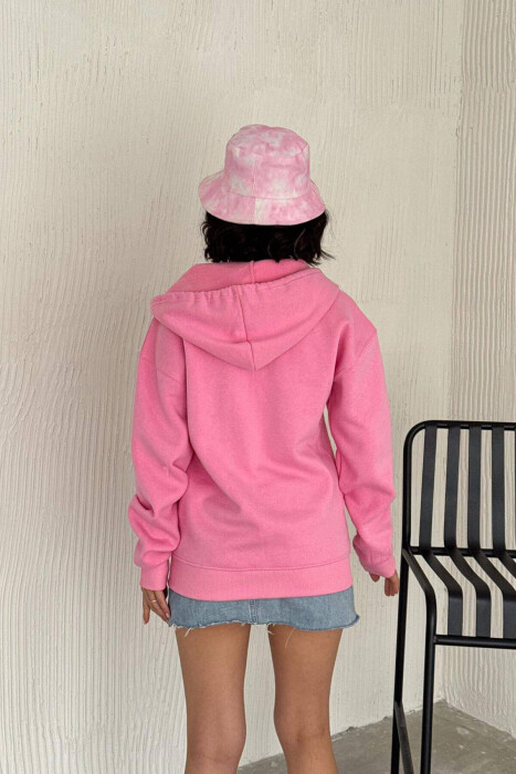 ONE COLOR COTTON WOMEN JACKET PINK/ROZE - 2