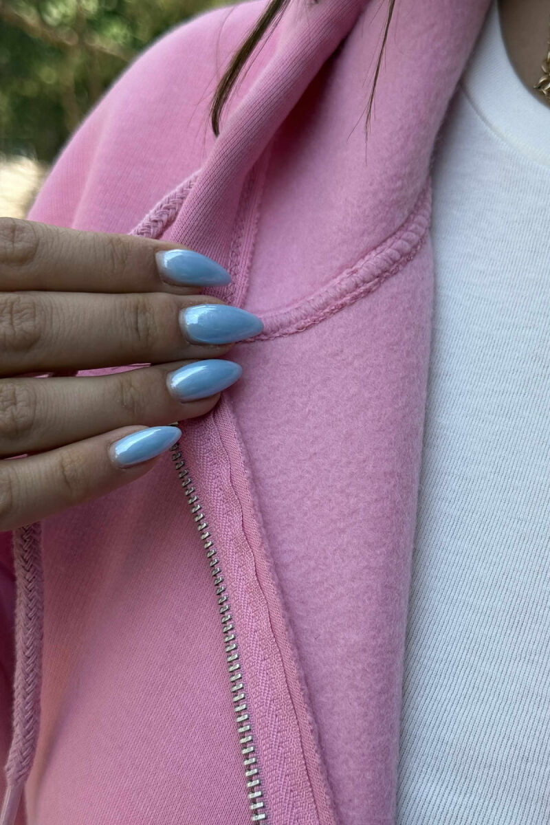 ONE COLOR COTTON WOMEN JACKET PINK/ROZE - 6