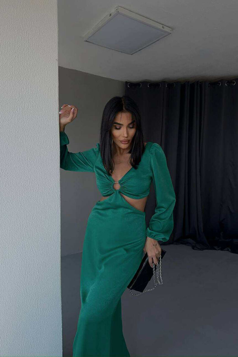 ONE COLOR CROP TOP+SKIRT WOMEN SET GREEN/JESHILE - 1
