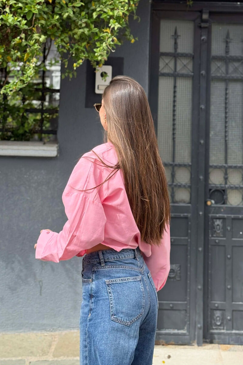 ONE COLOR CROPED WOMAN SHIRT POWDER/PUDER - 2